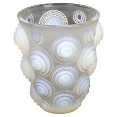 René Lalique, “Spirales” vase, opalescent glass.