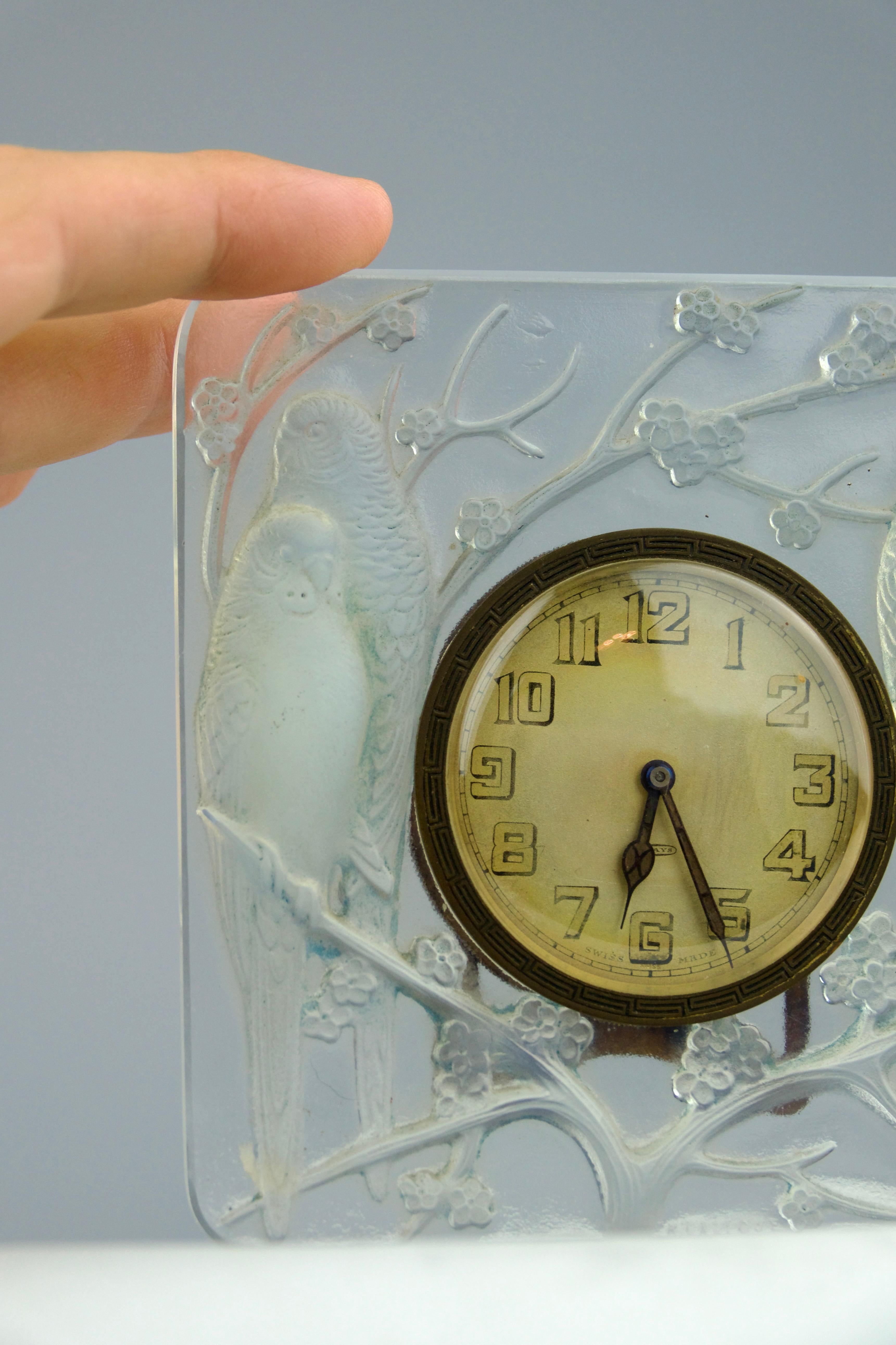 Art Deco René Lalique, Table Clock 