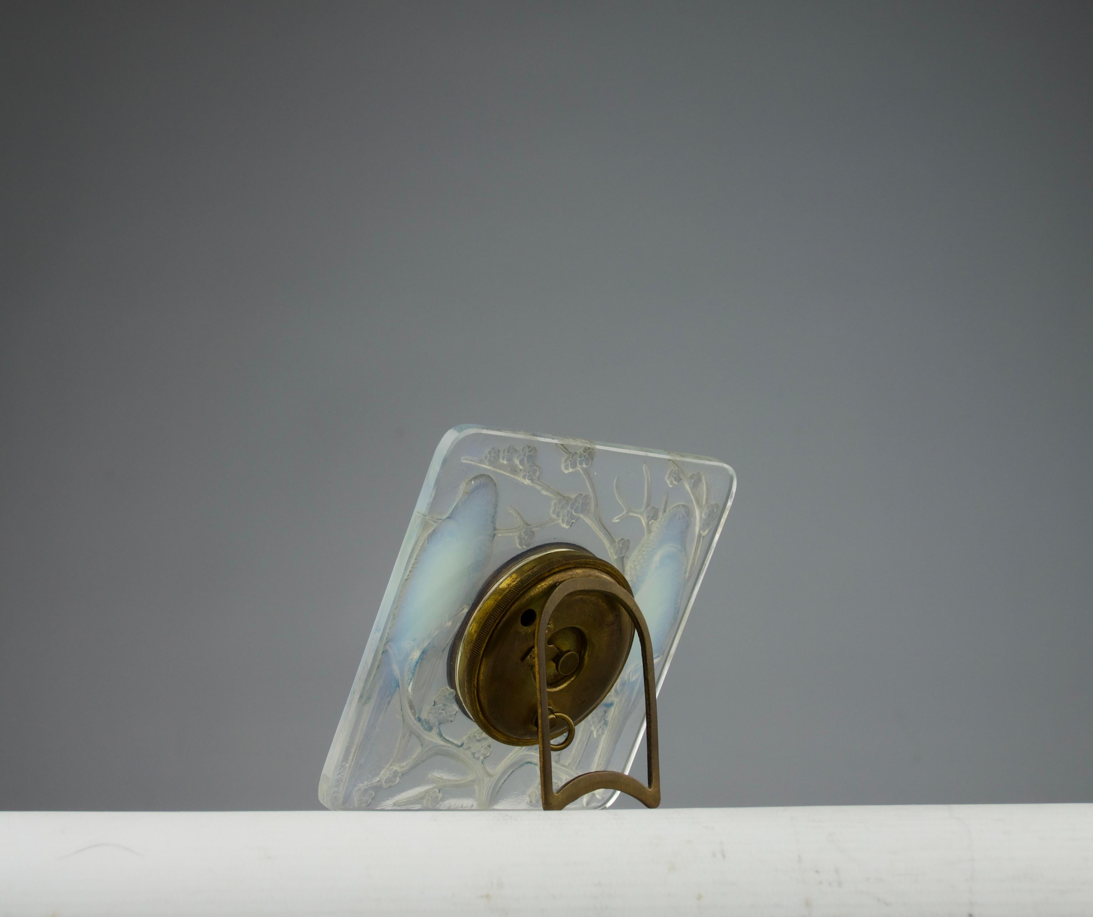 Glass René Lalique, Table Clock 