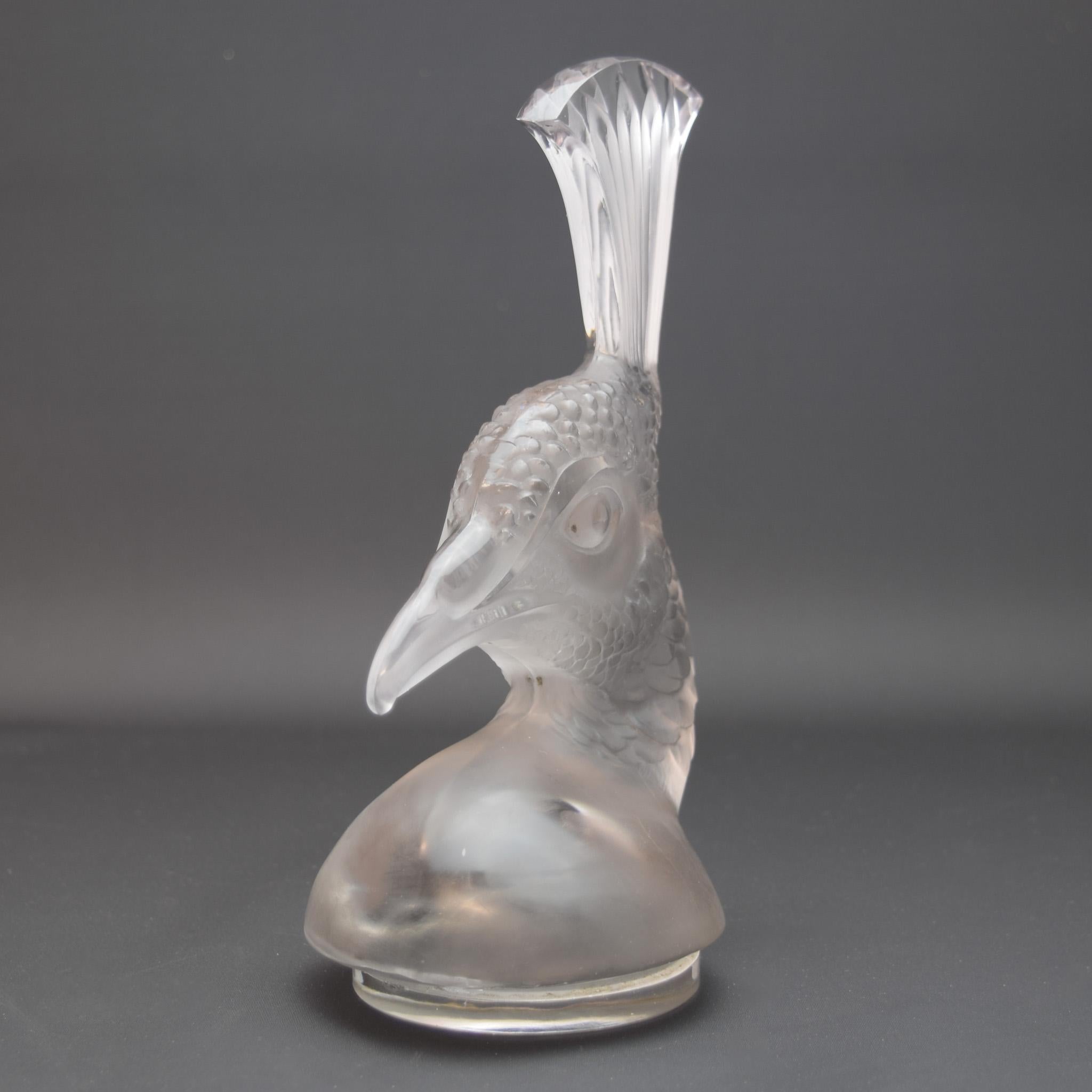 Rene Lalique Tete de Paon mascota de coche C1928 Art Decó en venta