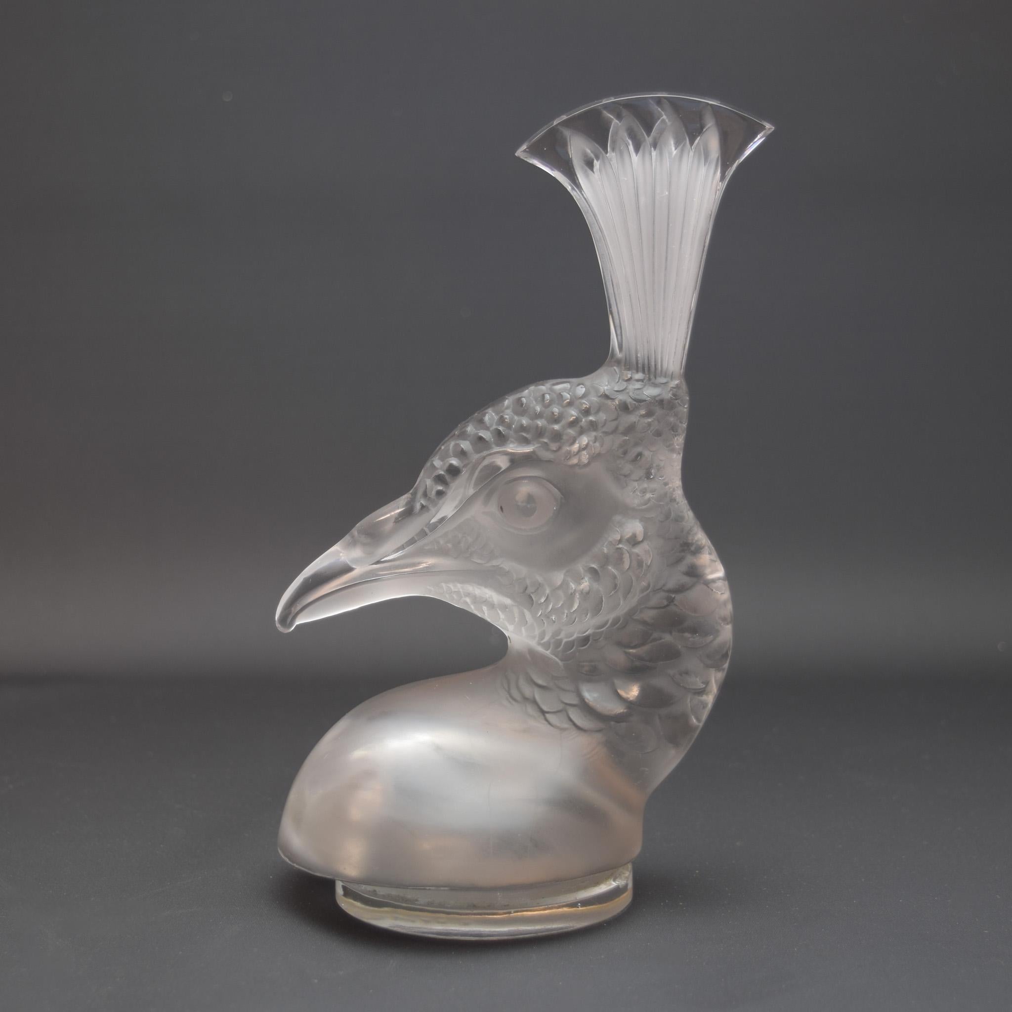 Rene Lalique Tete de Paon mascota de coche C1928 Francés en venta