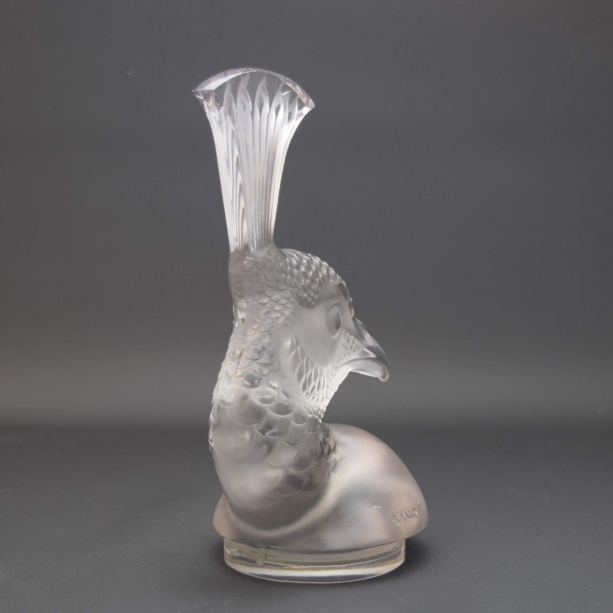 Rene Lalique Tete de Paon mascota de coche C1928 Moldeado en venta
