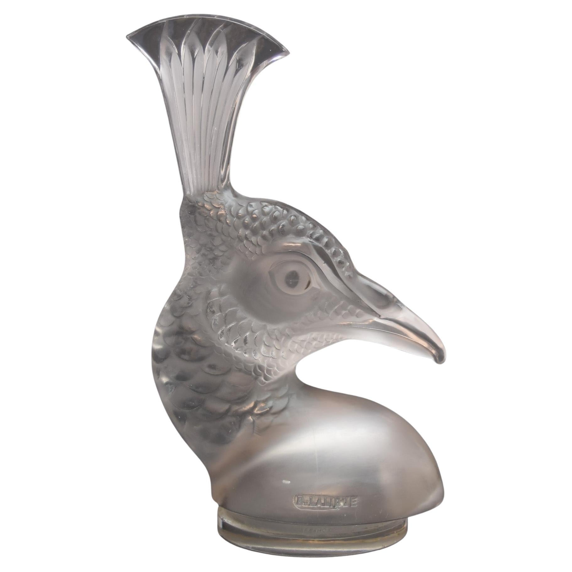Rene Lalique Tete de Paon mascotte per auto C1928