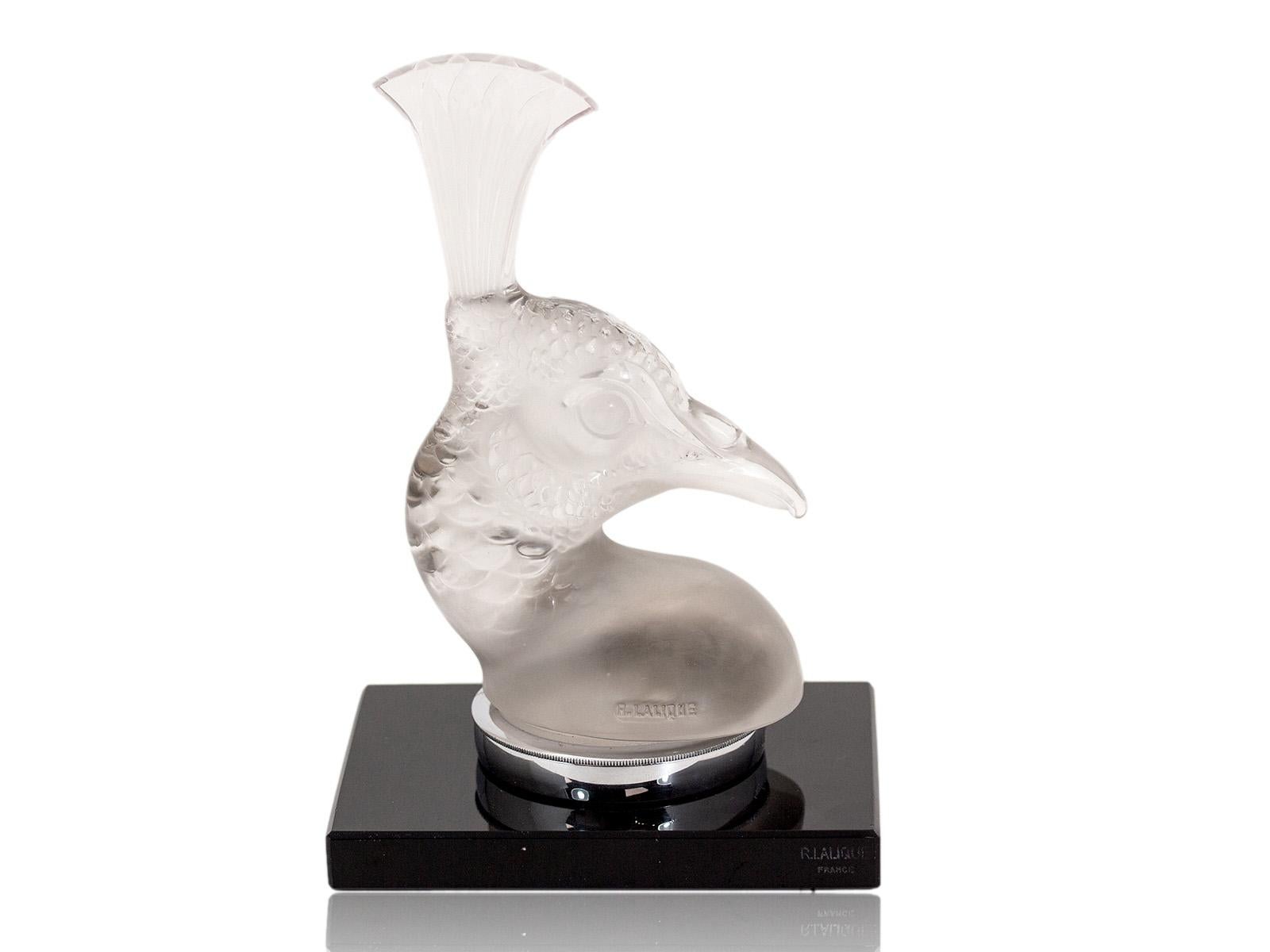 Art Déco Mascotte per auto di Rene Lalique Tête De Paon (testa di pavone) in vendita