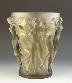 Rene Lalique TOPAZ BACCHANTES VASE C.1927