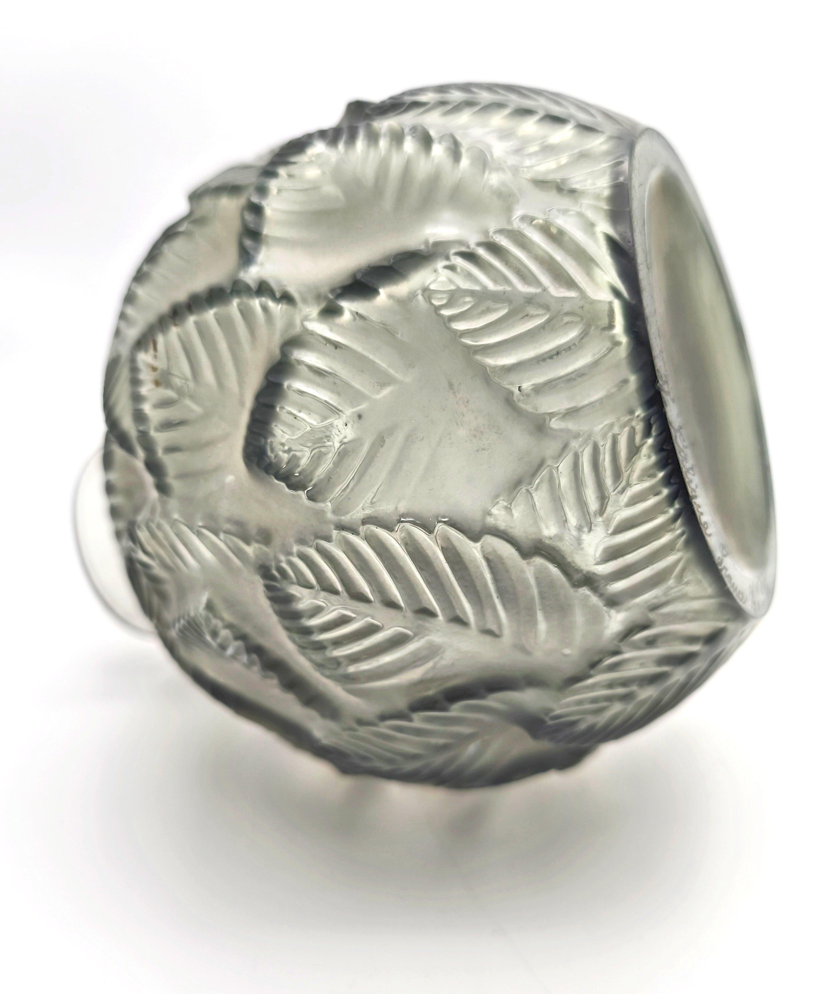 Art Deco René Lalique grey glass art deco Vase 