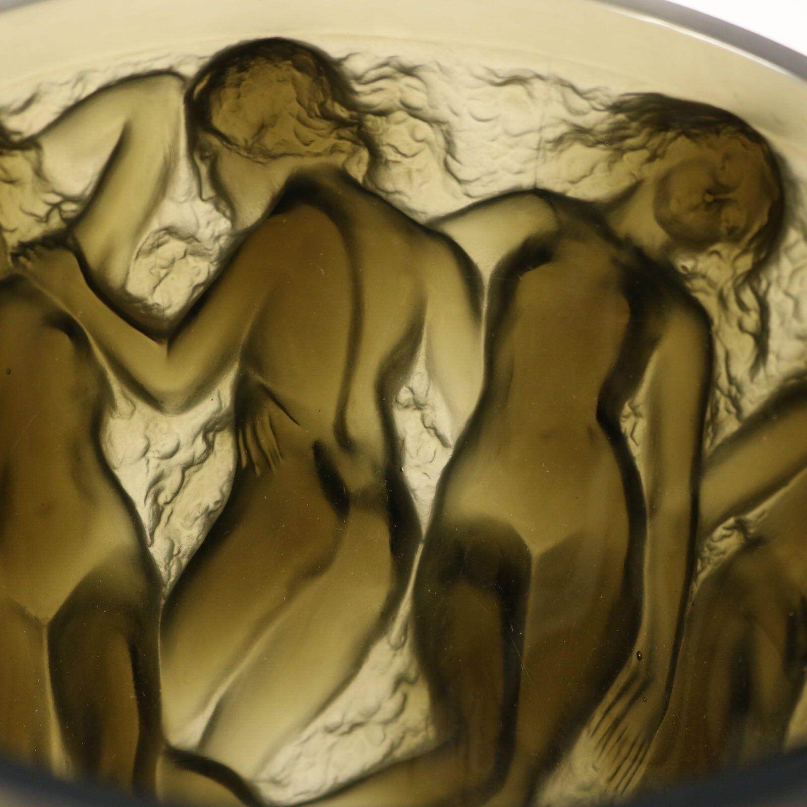 Vase Bacchantes en verre Topaze de Rene Lalique en vente 5