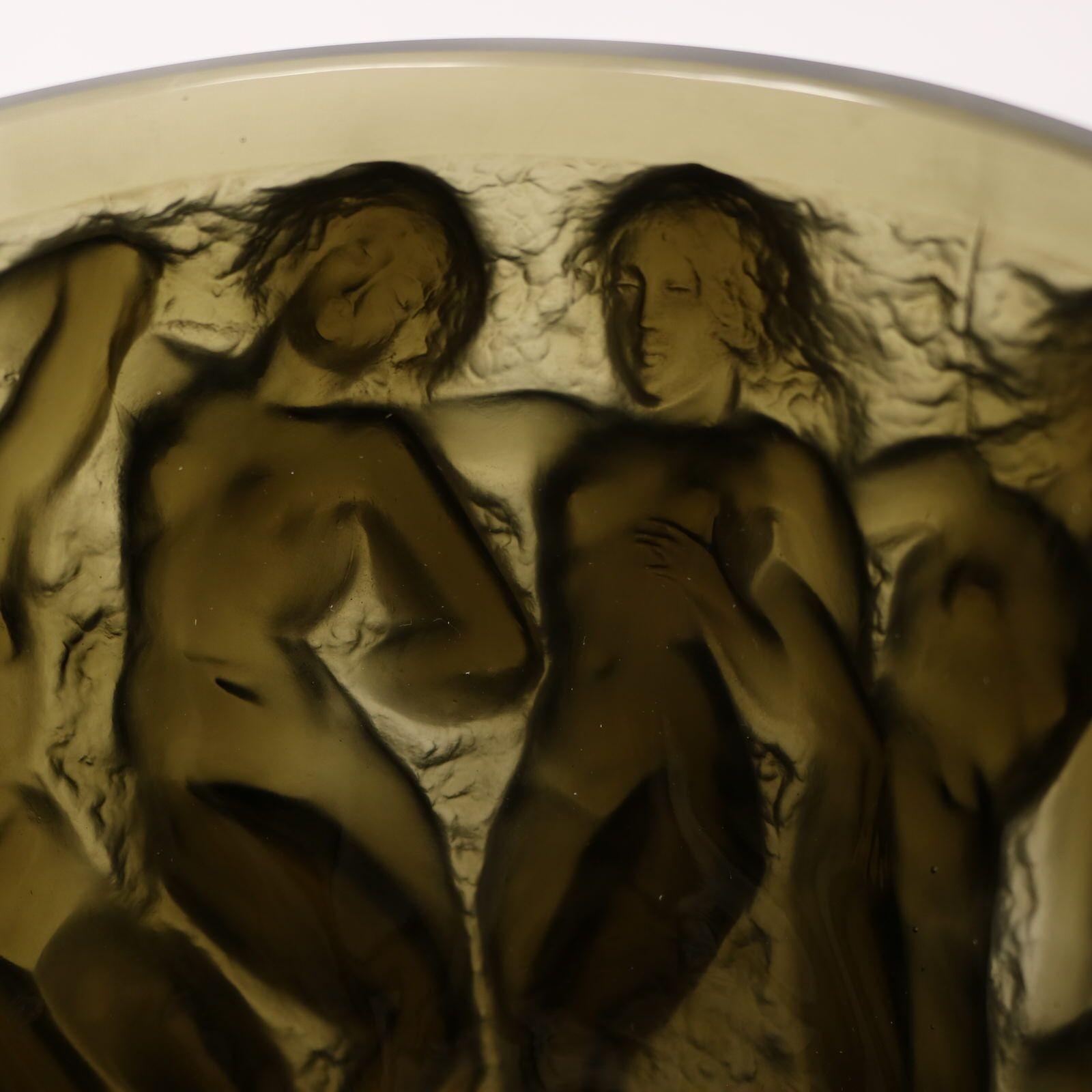 Rene Lalique Topaz Glass Bacchantes Vase 7