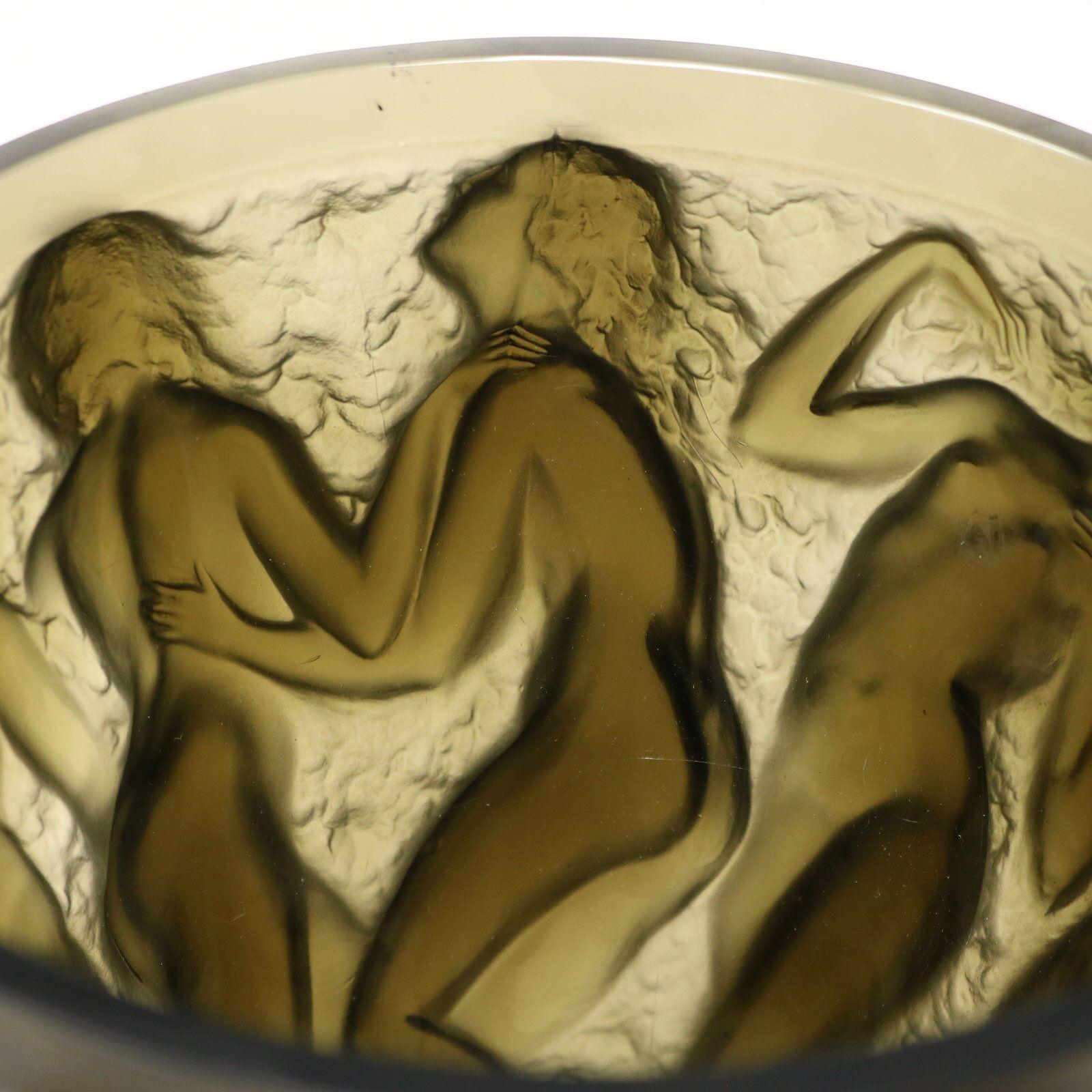 Vase Bacchantes en verre Topaze de Rene Lalique en vente 8