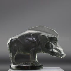 Rene Lalique, mascot de voiture sanglier (mort de renard) C1929