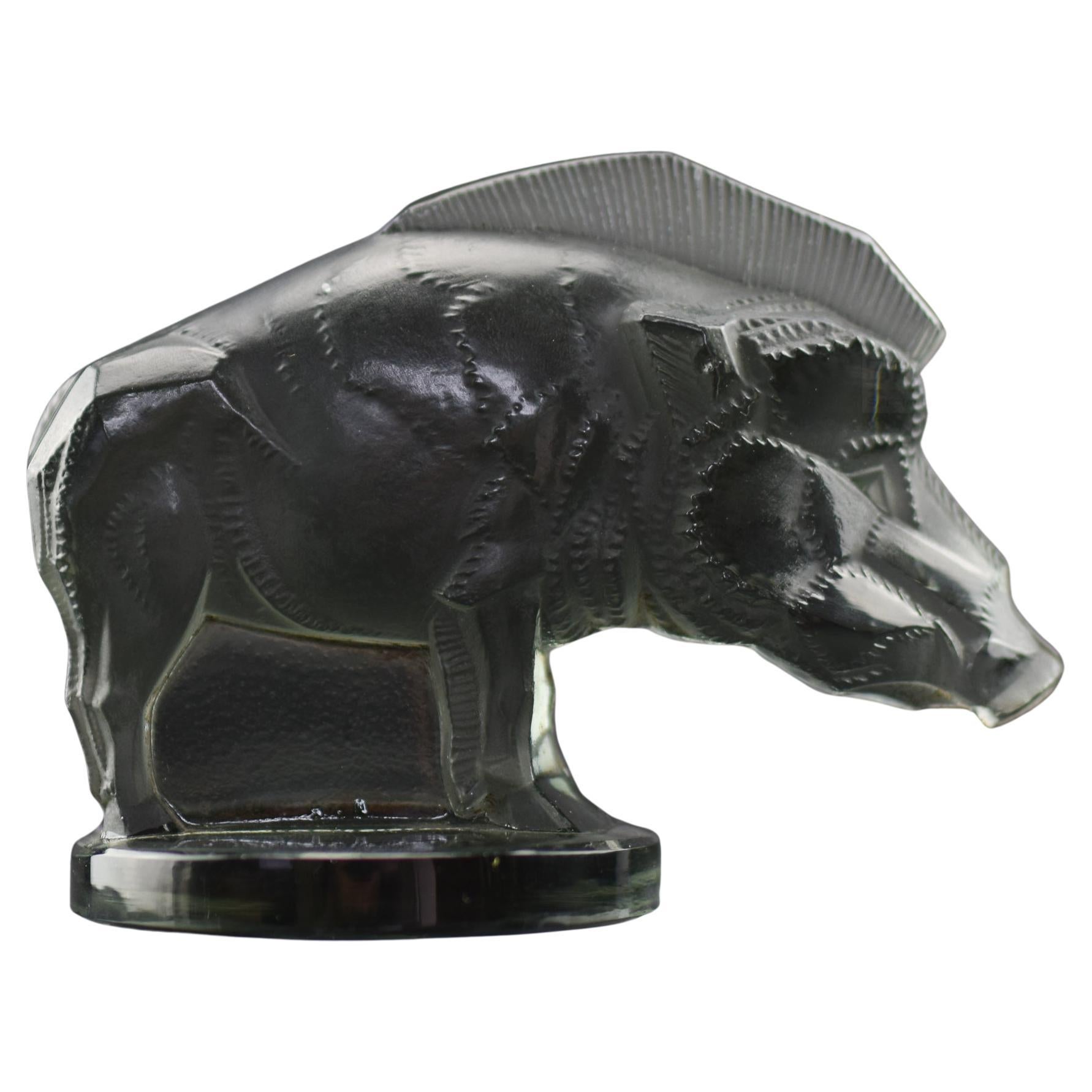 Rene Lalique, mascot de voiture sanglier (mort de renard) C1929 en vente