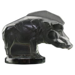 Rene Lalique topaz sanglier (wild boar) car mascot C1929