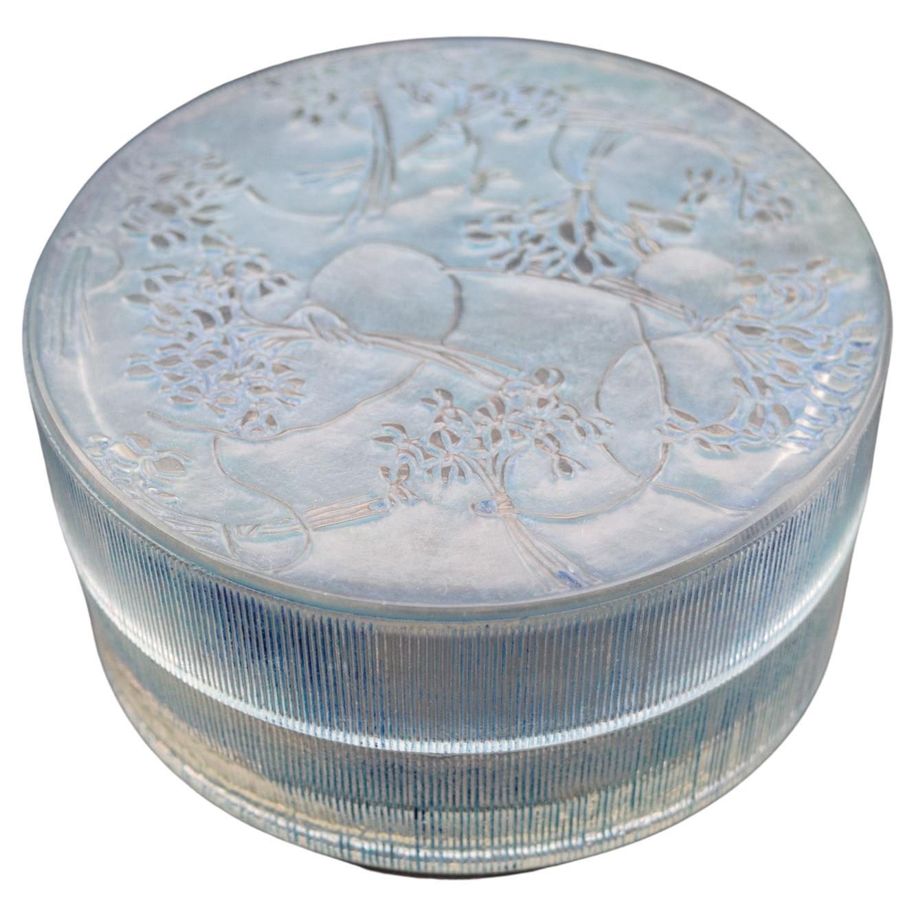 Rene Lalique un jour Viendra blue stained box C1925 in vendita