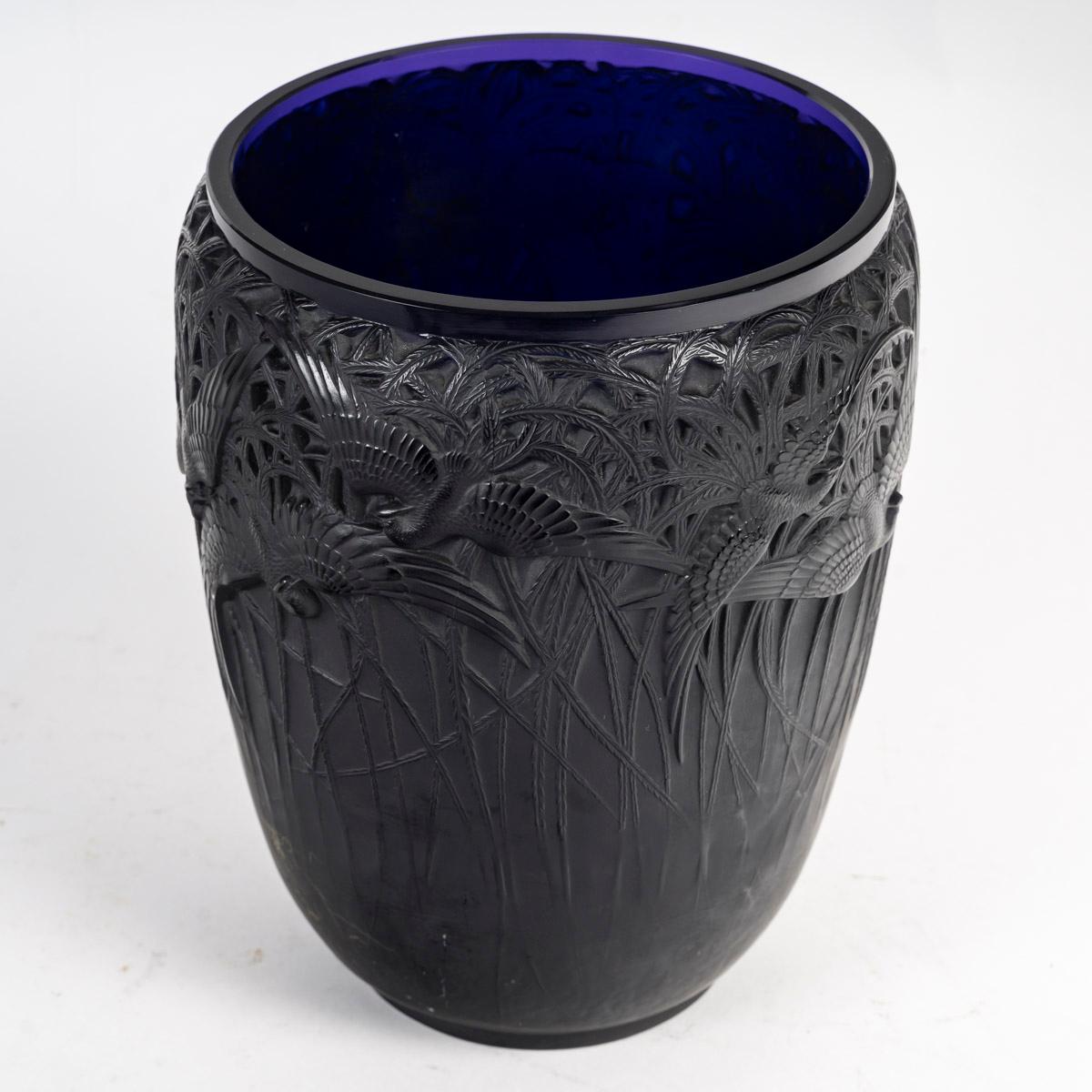 Vetro René Lalique, Vaso Aigrettes 1926. in vendita