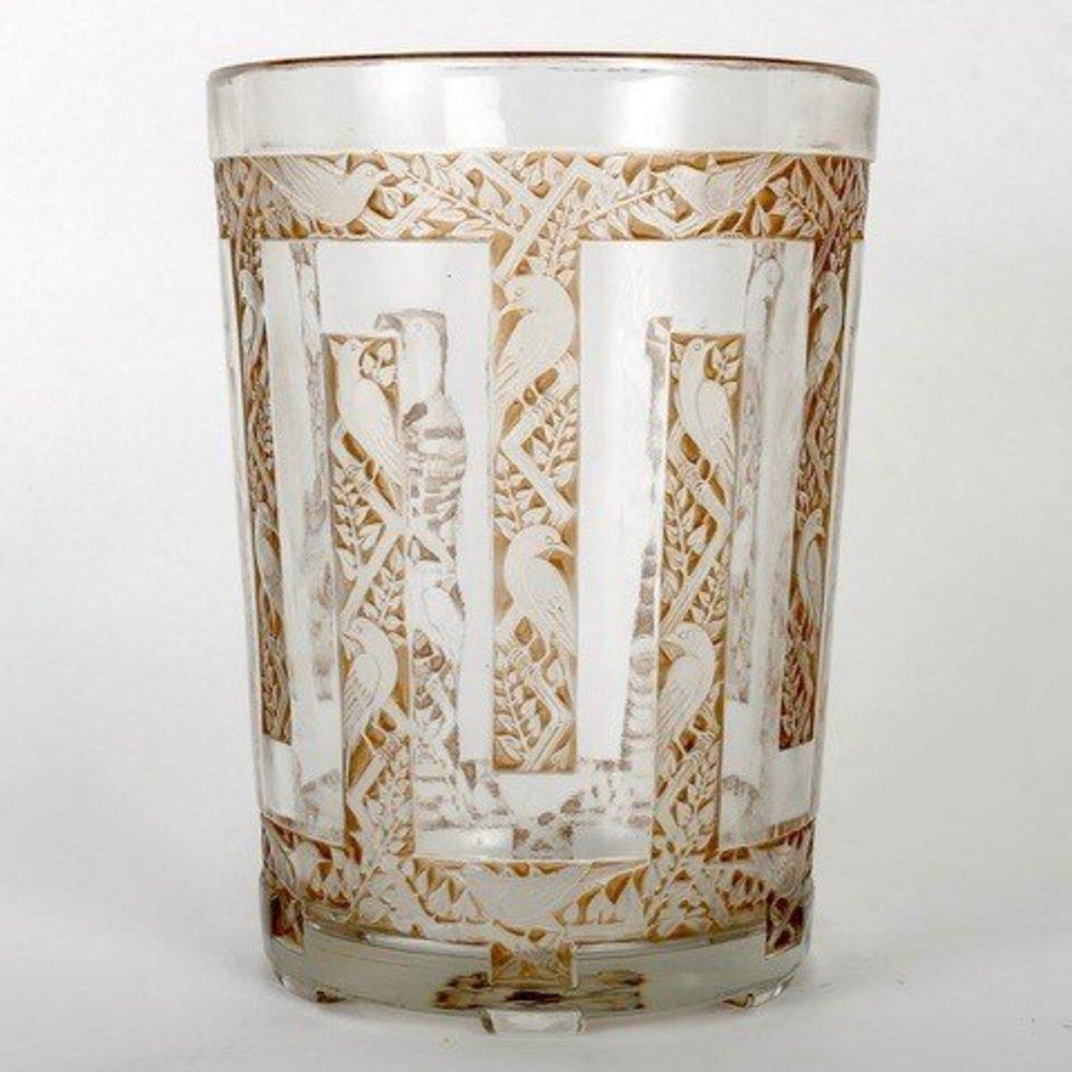 Glass Rene Lalique, Vase Grimpereaux - 1926