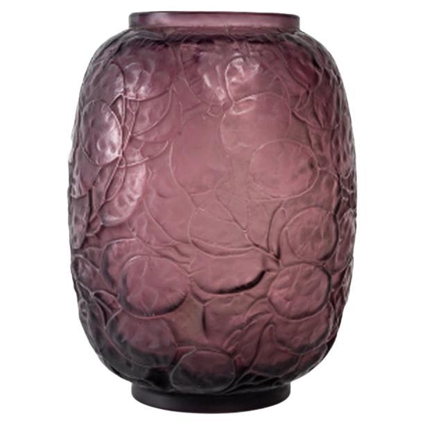 René Lalique : Vase "Monnaie du Pape" tinted Amethyst -1914