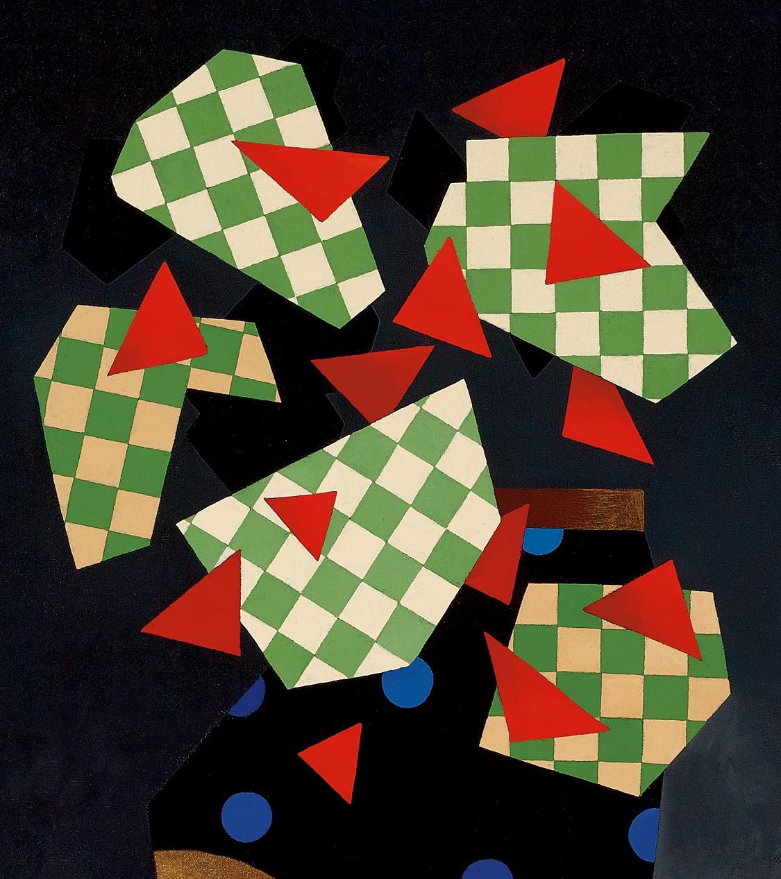 Fogliame a scacchiera, 2012 - Painting Contemporaneo di René Lalonde