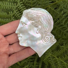 René Le Marchand for Schiaparelli 1930s Mother of Pearl Goddess Brooch