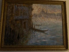 " Palaces along The Grand canal, Venice at Night" Large Oil Painting