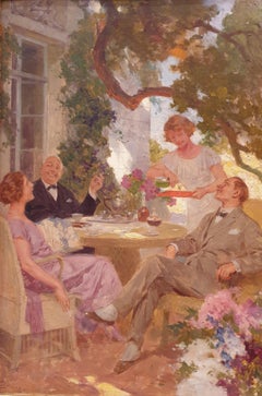 LELONG Painting Advertising French Spirit Liqueur CUSENIER 1920 20th