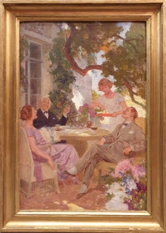 LELONG Painting Advertising French Spirit Liqueur CUSENIER 1920 20th