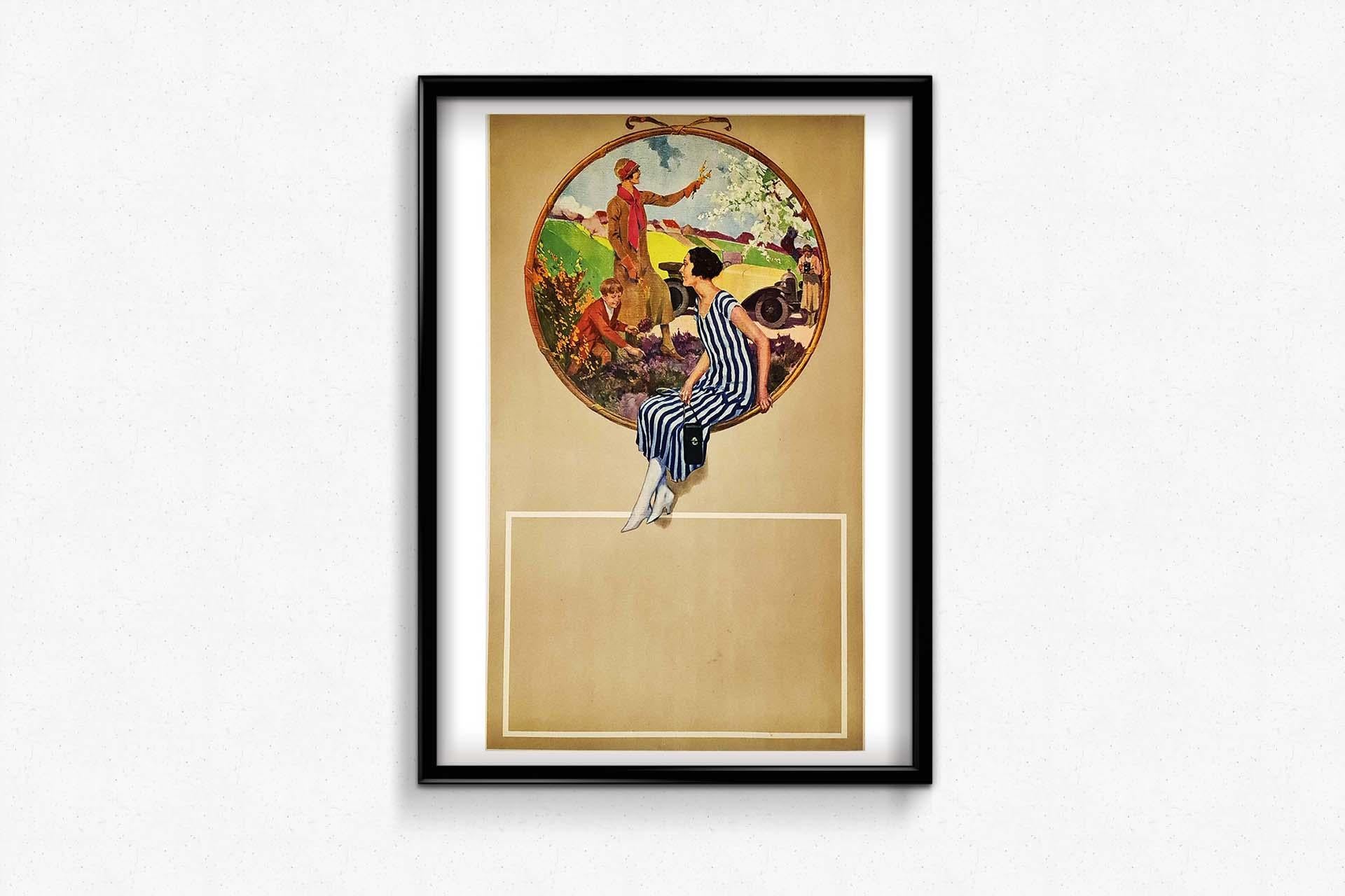 Original advertising poster of the 1920s by René Lelong for the brand Kodak For Sale 1
