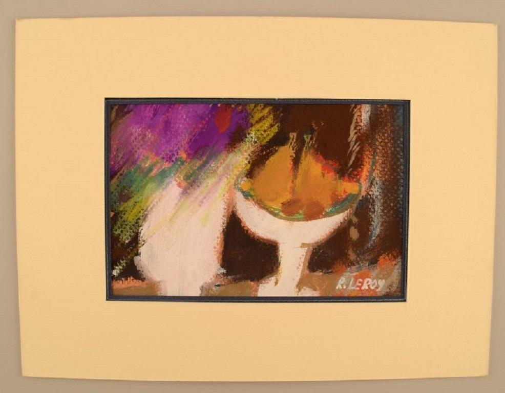 René Leroy (geb. 1931), französischer Künstler. Pastell auf Papier. 1980s.
Sichtbare Abmessungen: 15 x 10 cm.
Abmessungen insgesamt: 24 x 18 cm.
In ausgezeichnetem Zustand.
Unterschrieben.