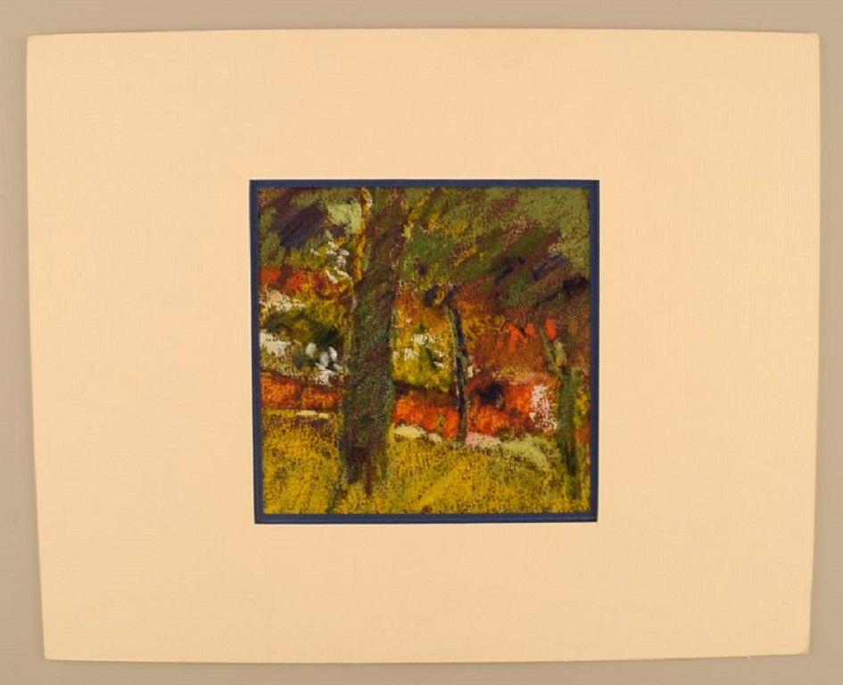 René Leroy (b. 1931), French artist. Pastel on paper. 1980s.
Visible dimensions: 12.5 x 12.5 cm.
Total dimensions: 30 x 24 cm.
In excellent condition.
Signed.