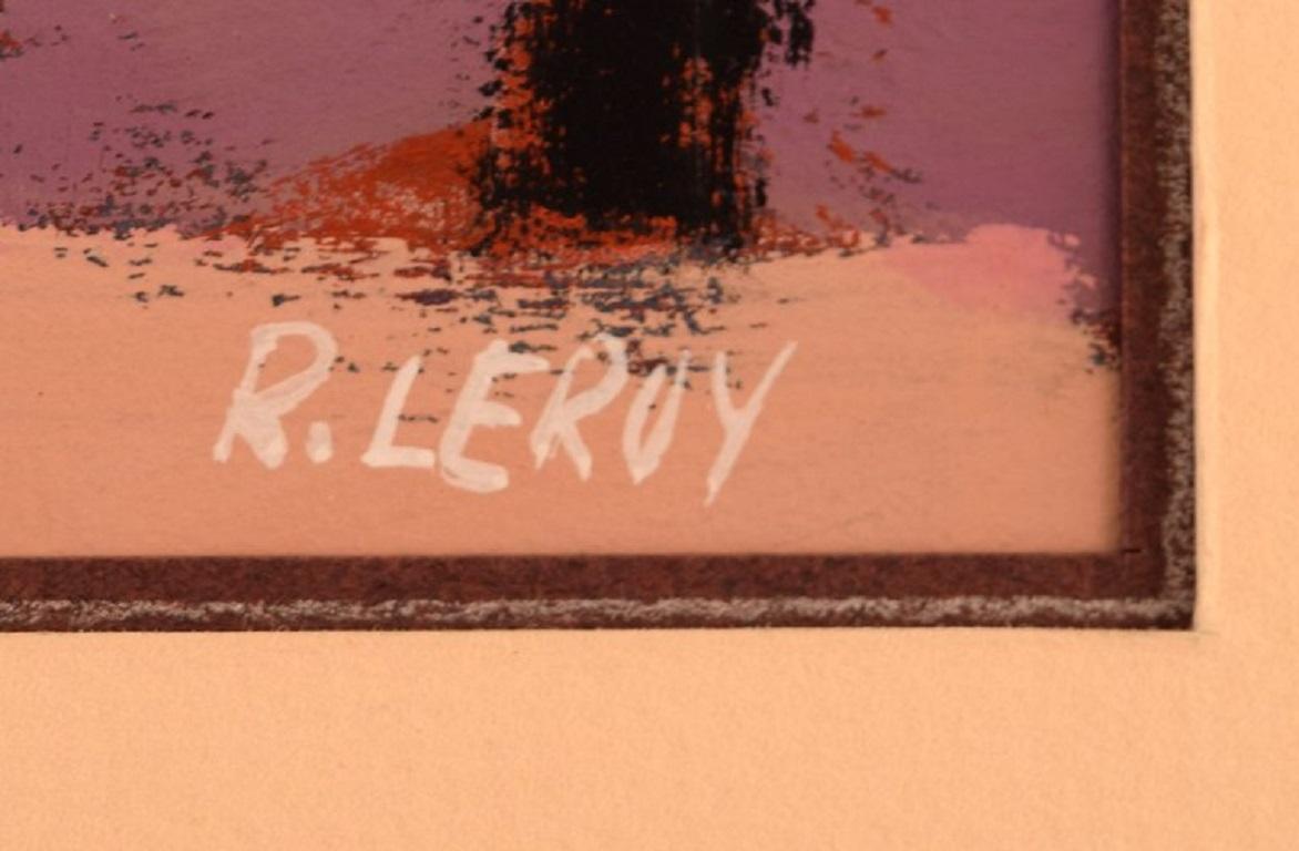 Modern René Leroy, French Artist, Pastel on Paper, Dated 1992 For Sale
