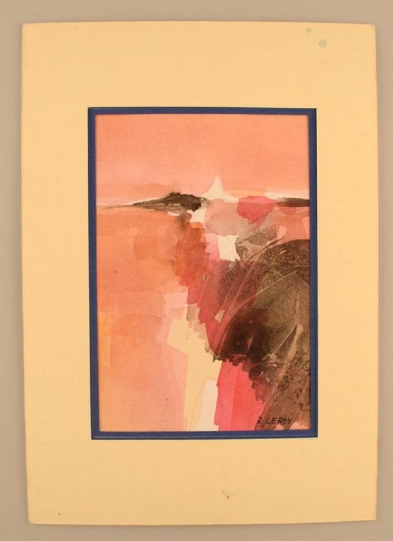 René Leroy (b. 1931), French artist. Watercolor on paper. 1980s.
Visible dimensions: 20 x 13.5 cm.
Total dimensions: 32 x 22.5 cm.
In excellent condition.
Signed.