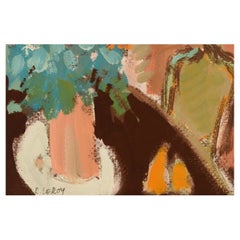 René Leroy, French Artist, Pastel on Paper, 1980s