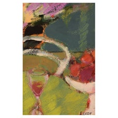 René Leroy, French Artist, Pastel on Paper, Dated 1989