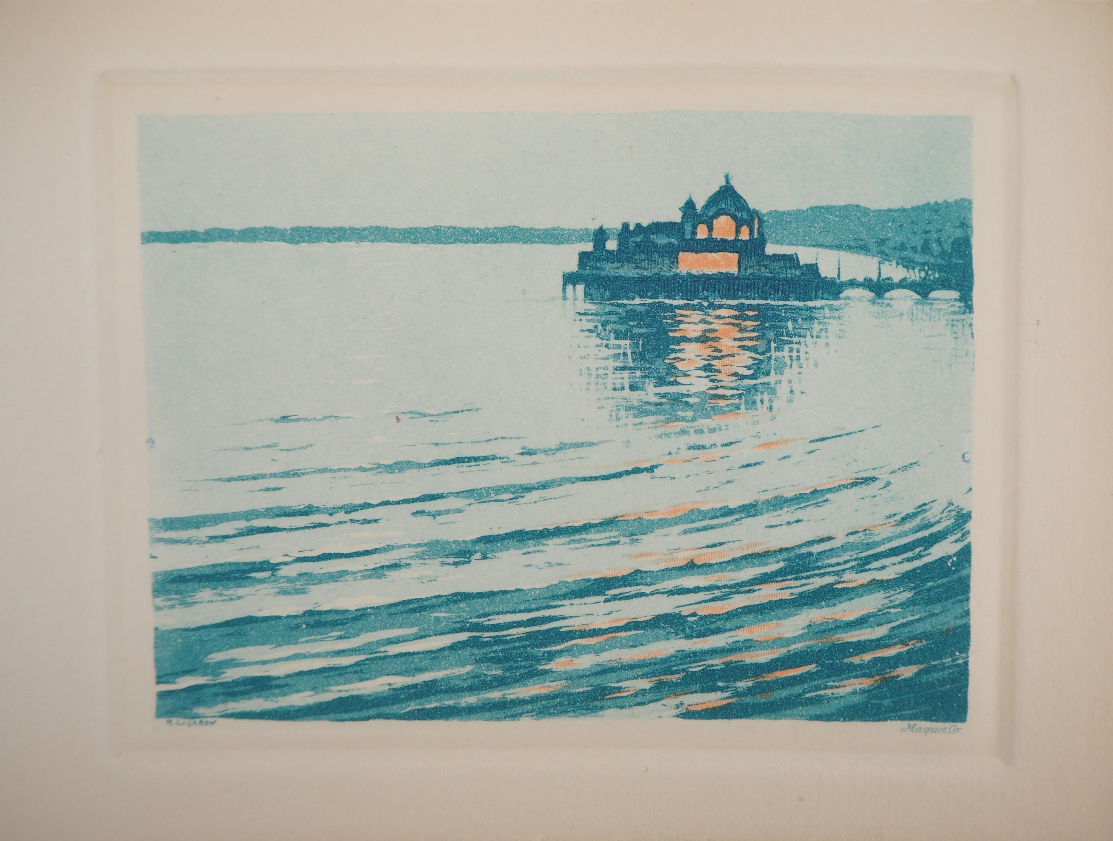 René Ligeron Landscape Print - Dream of a Small Venice - Original etching