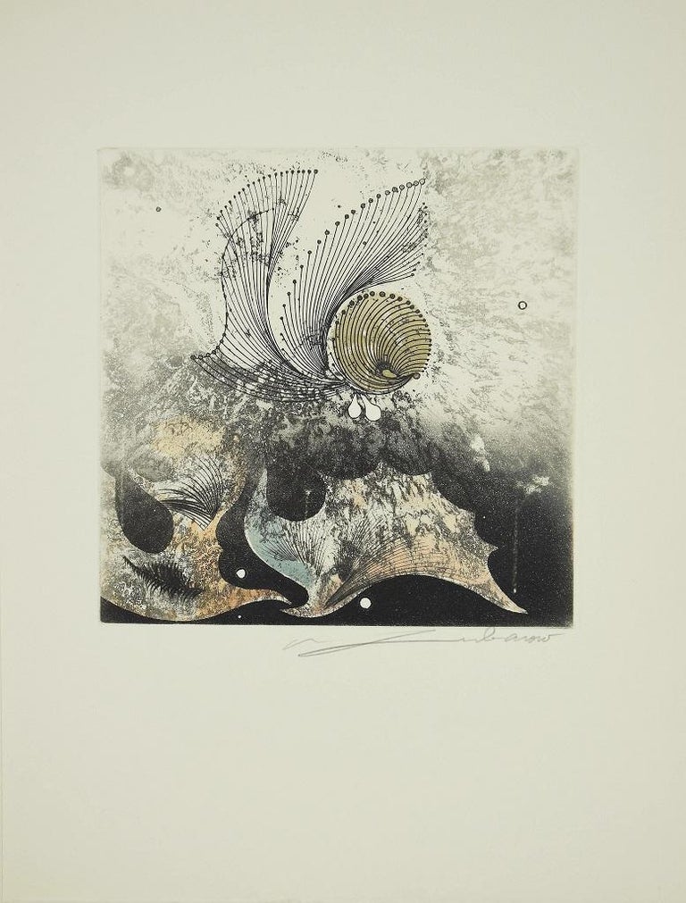 René Lubarow Abstract Print - Les Instants - Original Etching by Renée Lubarow - 1978