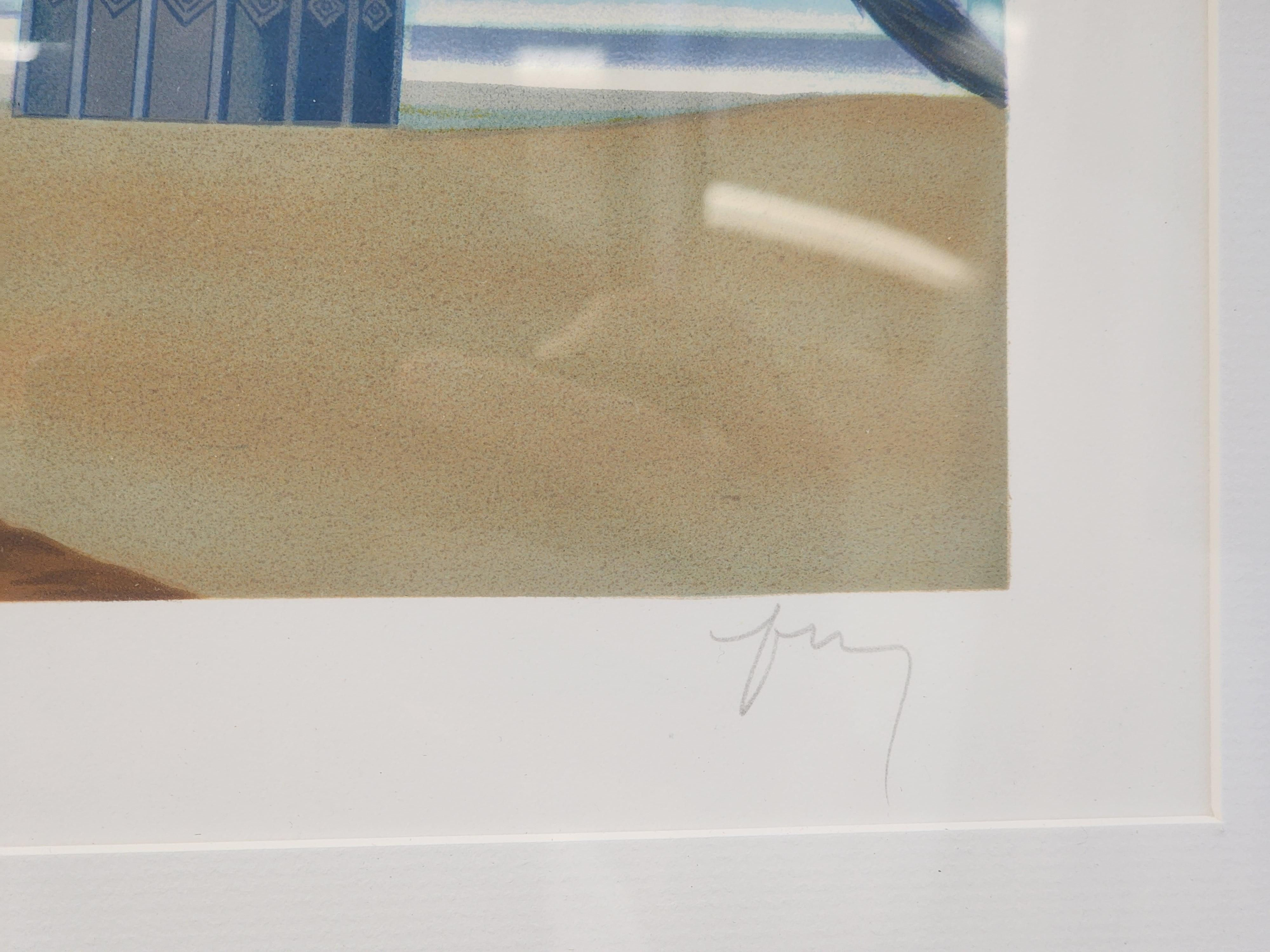 Magritte 1968 'Le Domaine Enchante (VI)' ENMARCADO Firmado a mano Mourlot - Print Surrealista de René Magritte