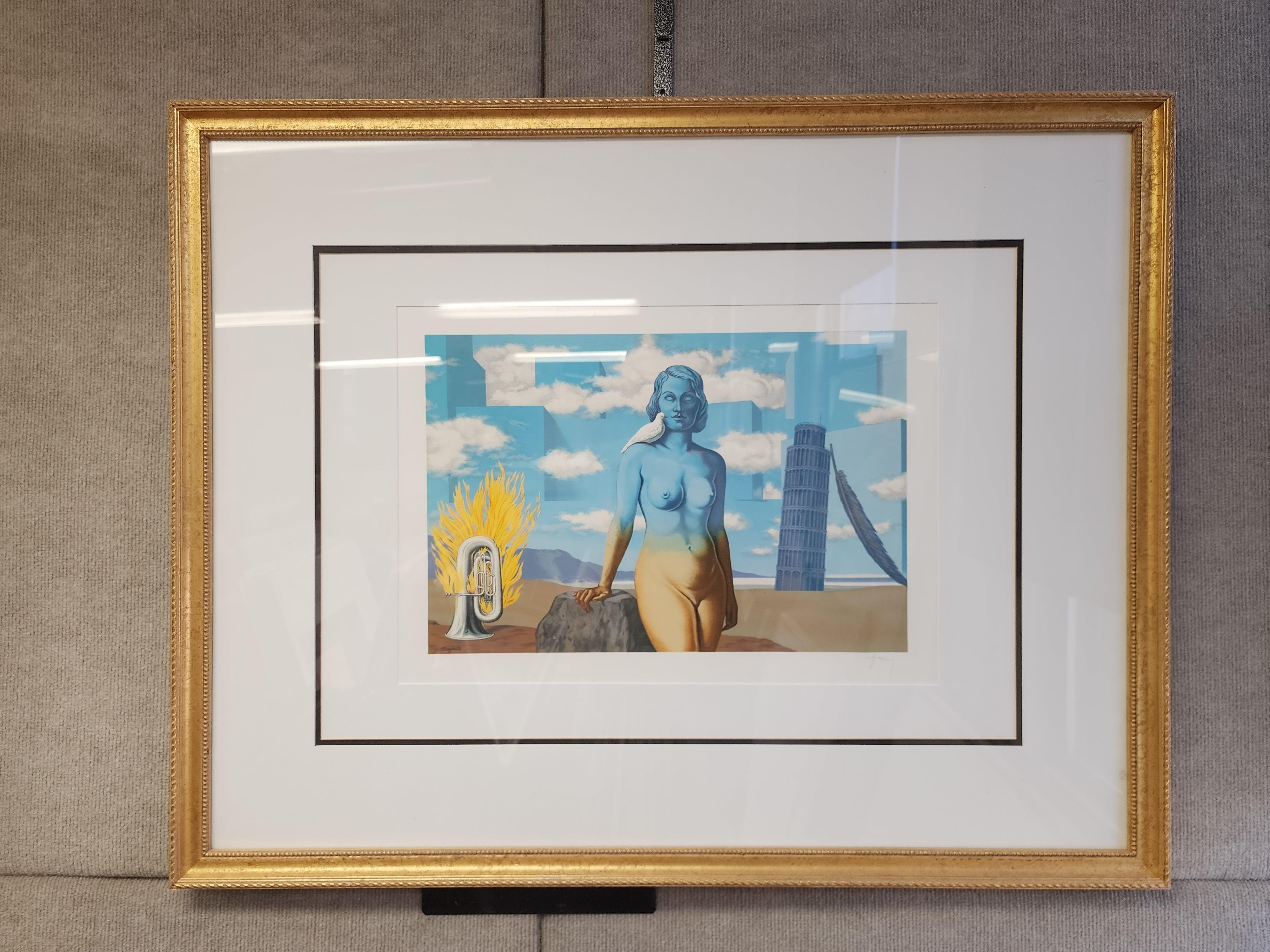 Esta litografía de edición limitada, firmada por Fernand Mourlot bajo la esquina derecha de la imagen, forma parte de un conjunto de ocho imágenes de 