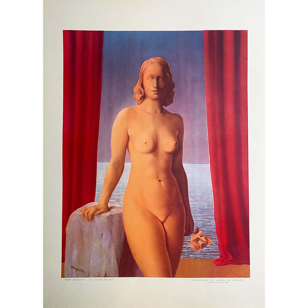 CIRCA 1960 Originalplakat von René Magritte mit dem Titel Les Fleurs du Mal  im Angebot 1