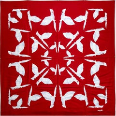 Elegant silk scarf from 1993 Les Oiseaux - René Magritte