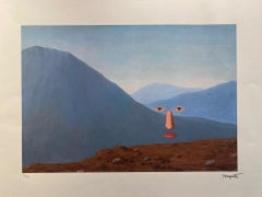 Vintage Every Day - Magritte lithograph, limited edition, surrealistic landscape
