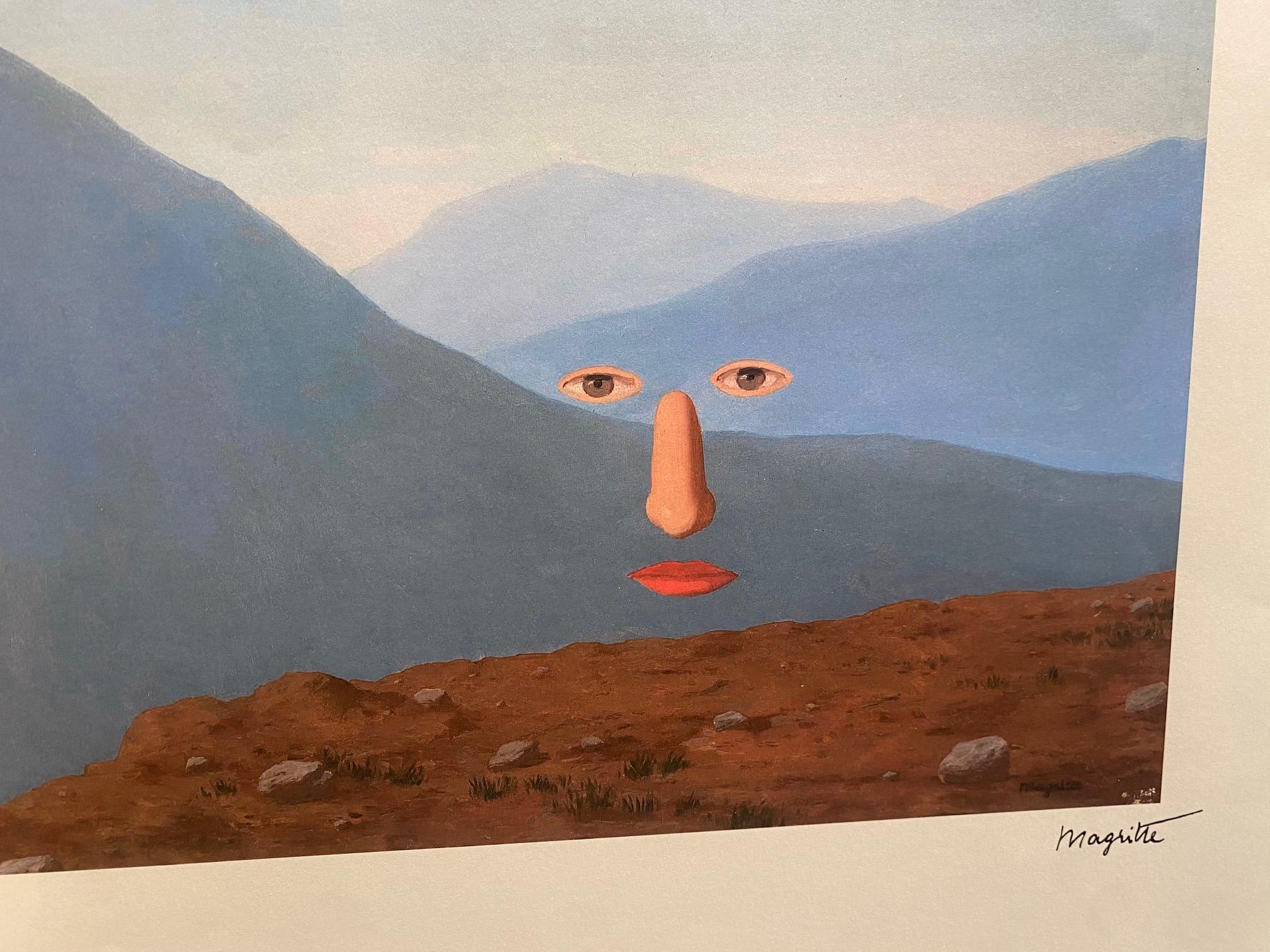 Jeden Tag – Magritte-Lithographie, limitierte Auflage, surrealistische Landschaft (Surrealismus), Print, von René Magritte