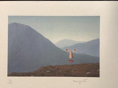 Every Day- original hand signed Magritte lithograph, surrealistic landscape