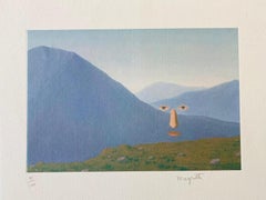 Every Day- original hand signed Magritte lithograph, surrealistic landscape