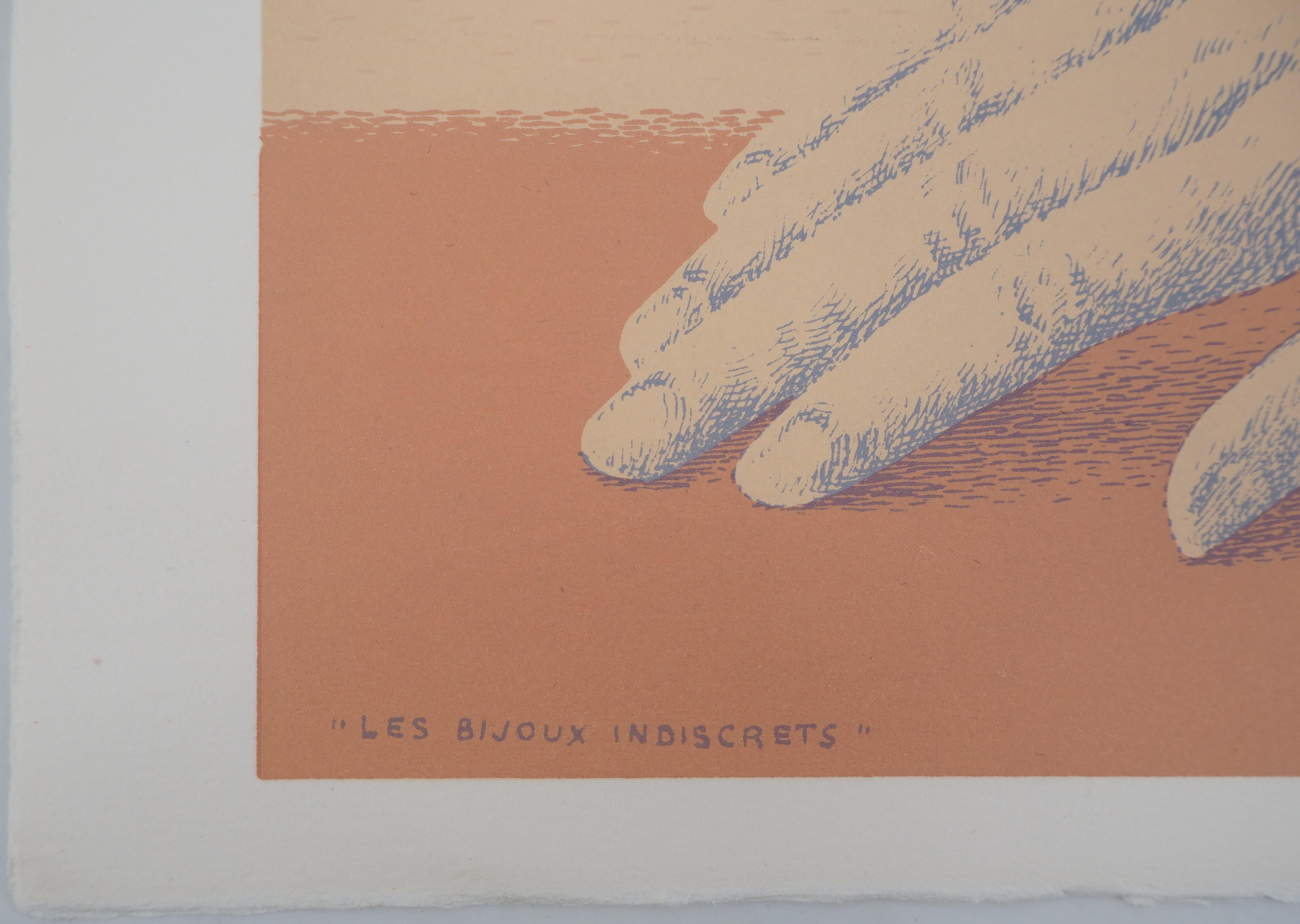 Indiscrete Jewels (Les Bijoux Indiscrets) – Originallithographie [Catalog #3] im Angebot 1