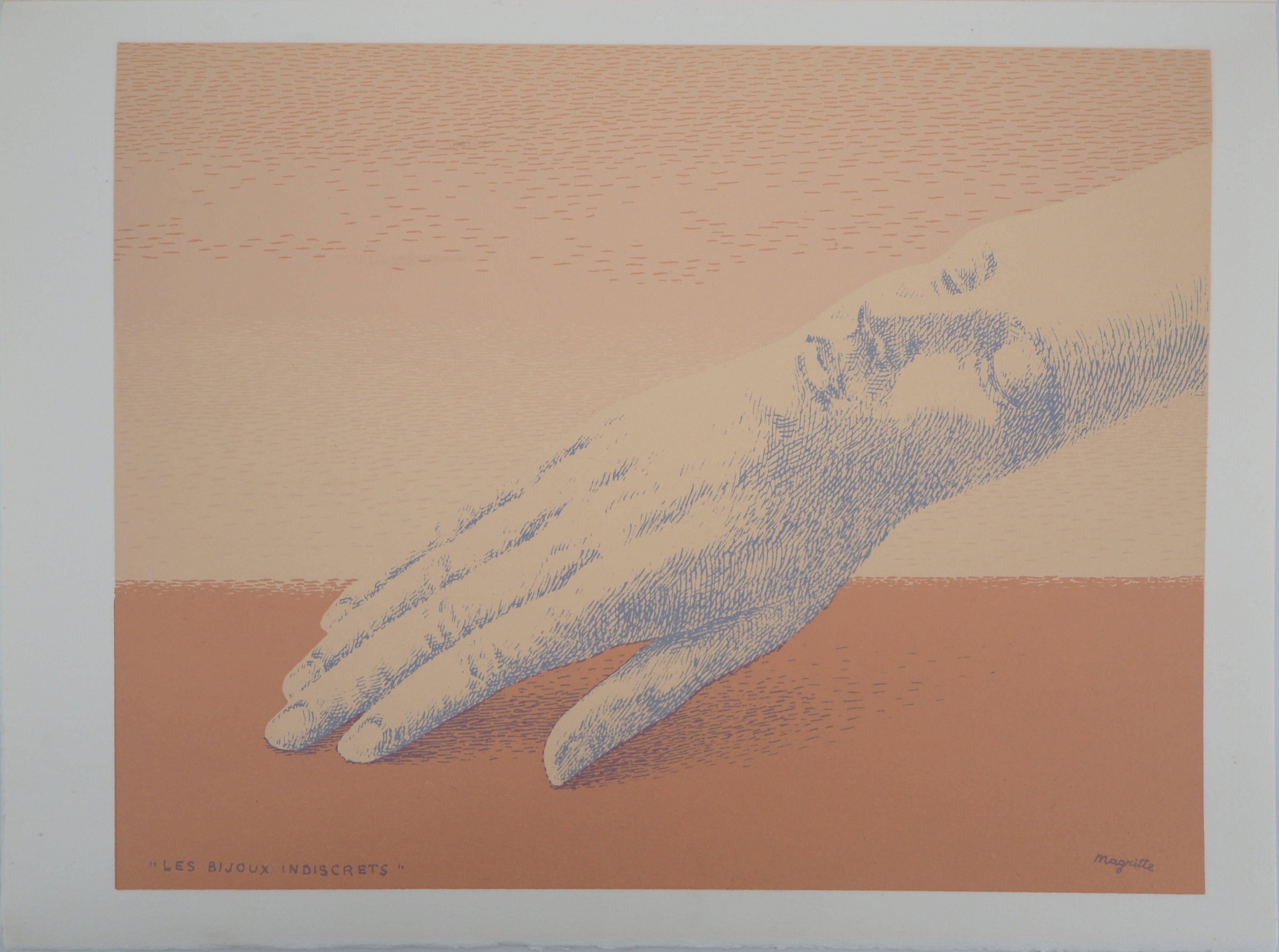 René Magritte Figurative Print – Indiscrete Jewels (Les Bijoux Indiscrets) – Originallithographie [Catalog #3]