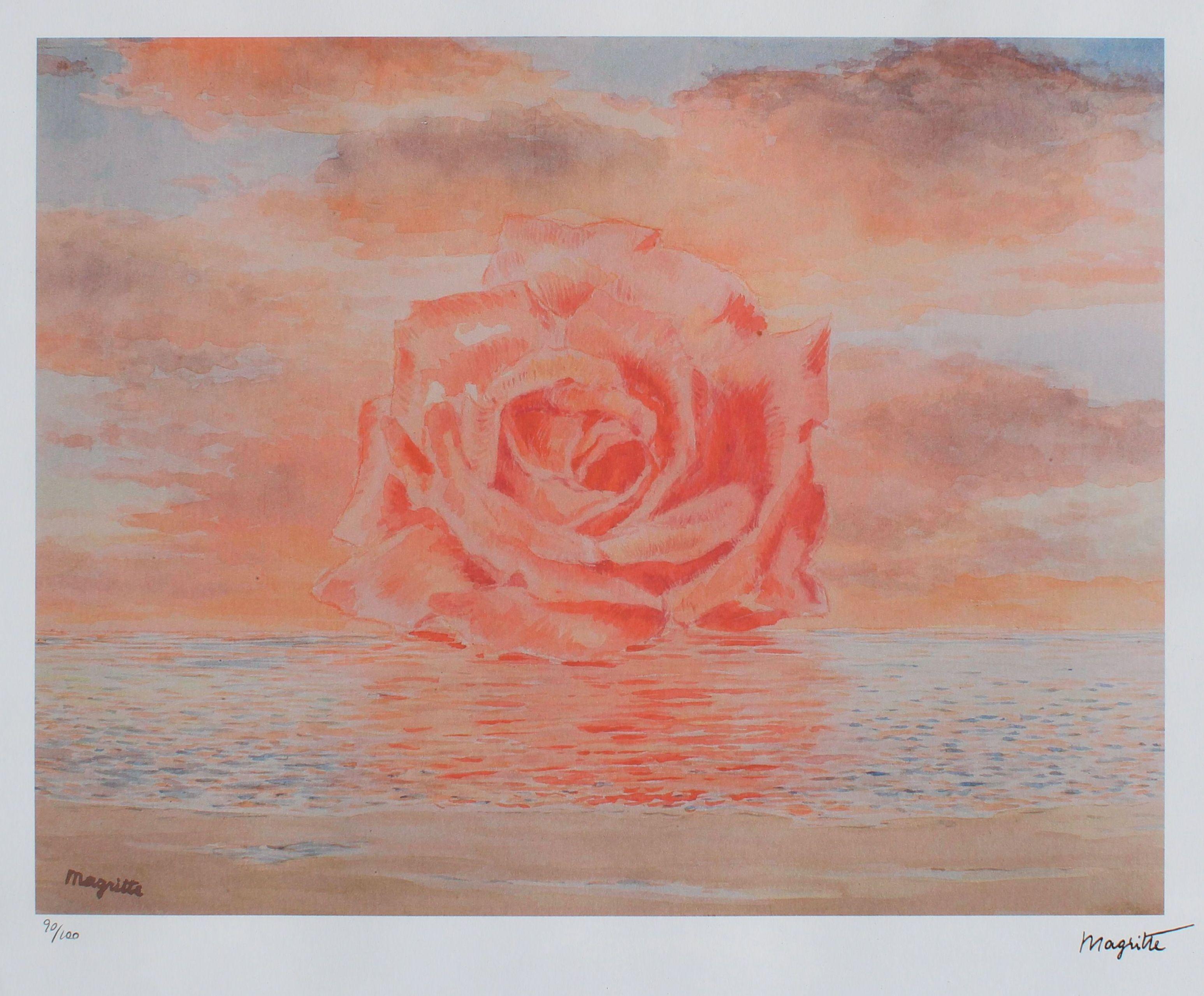 René Magritte Landscape Print - Invitation for a trip. 90/100, 36x45 cm