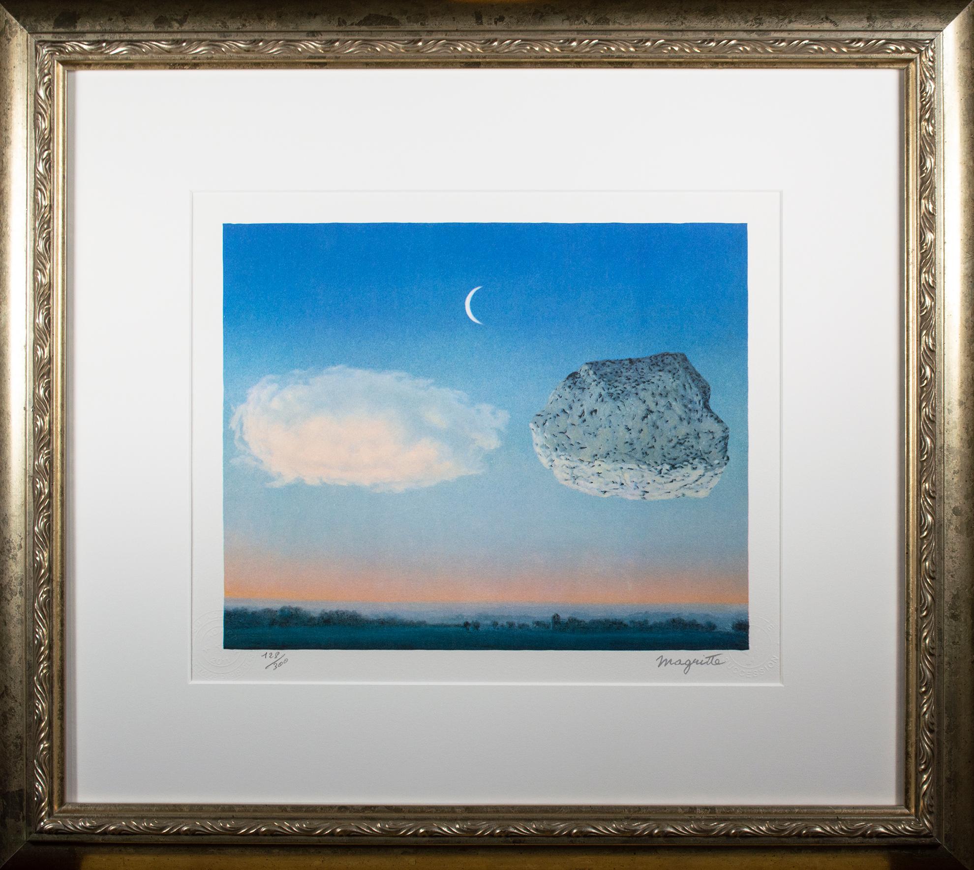 René Magritte Landscape Print - "La Bataille de l'Argonne (The Battle of Argonne), " Litho after Rene Magritte