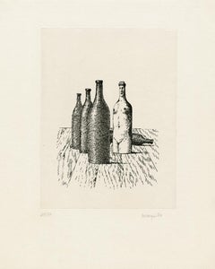 Vintage La Comtesse de Monte Christo - Magritte, Boutteilles, Bottles, black and white