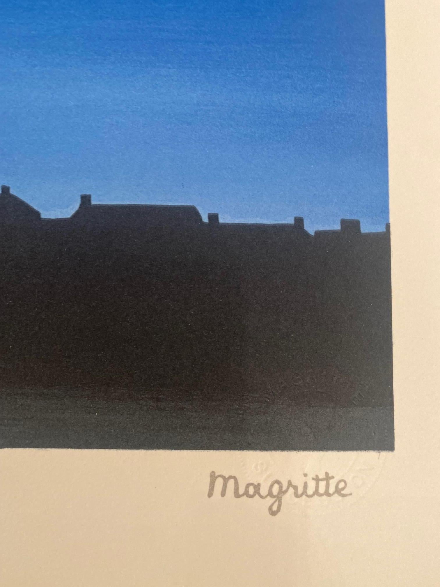 La Page Blanche - original Magritte lithograph, surrealistic landscape - Surrealist Print by René Magritte