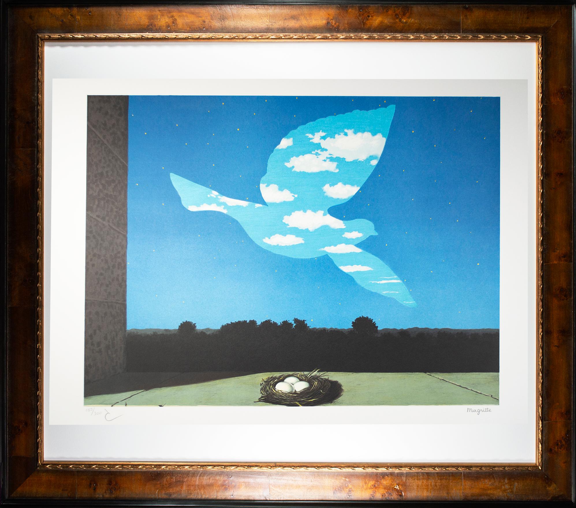René Magritte Landscape Print – „Le Retour (Return)“, Farblithographie nach Gemälde von Rene Magritte