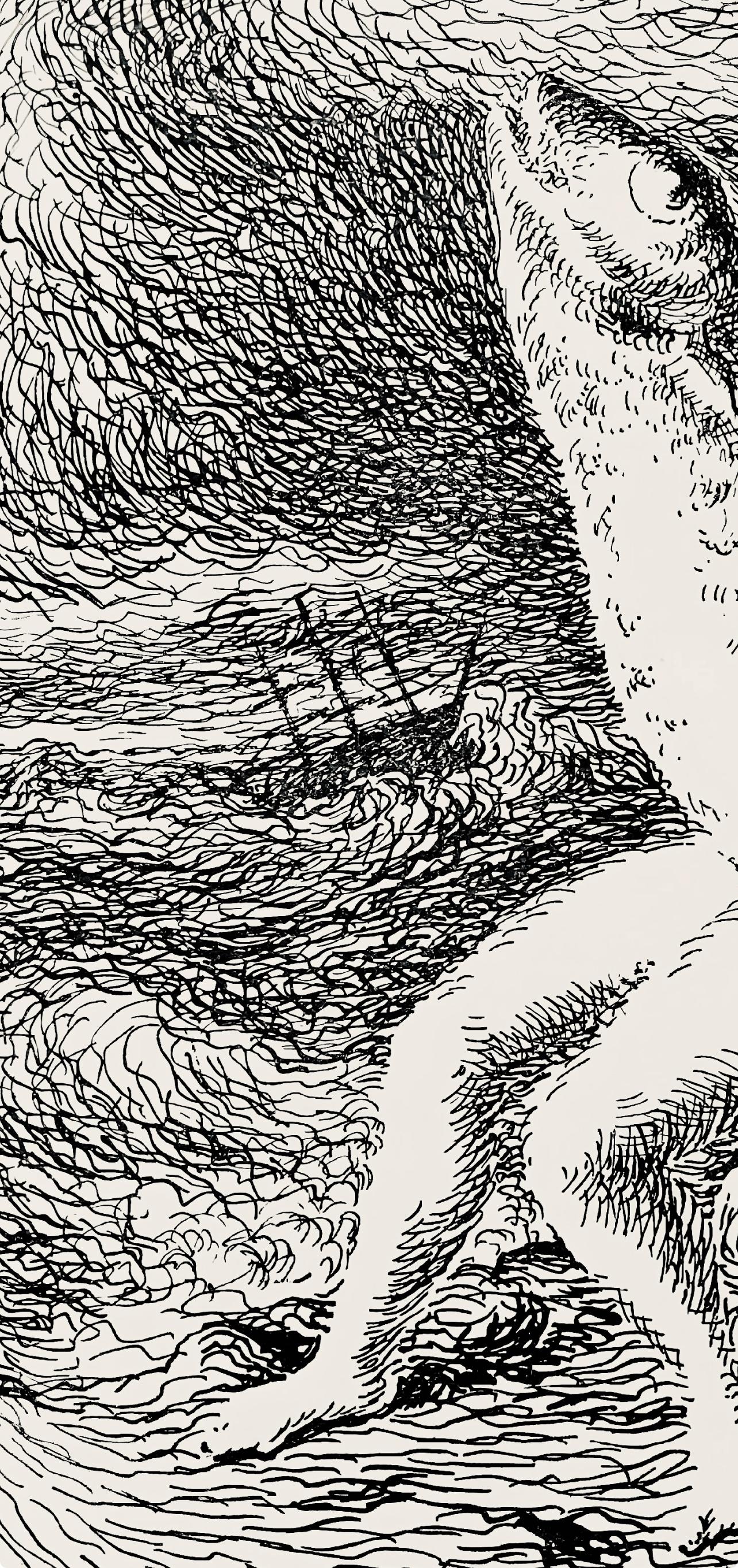 Magritte, Composition, Les chants de Maldororor (après) - Gris Still-Life Print par René Magritte